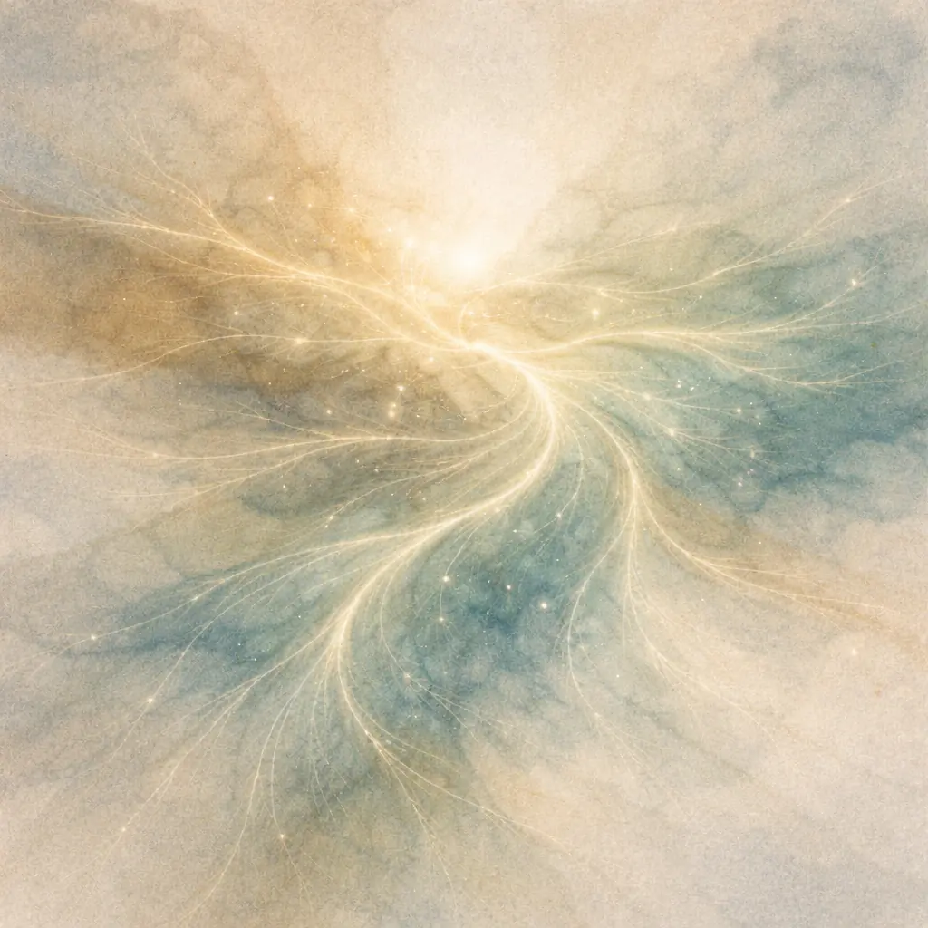 Circulation lumineuse symbolique — effets de l’écriture expressive sur les émotions et la clarté intérieure.